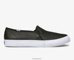 γυναίκες Keds διώροφο δερμάτινο slip σε sneaker μαύρος 006DX27