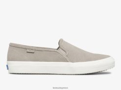 γυναίκες Keds διώροφο perf suede slip σε sneaker γκρί 006DX44
