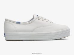γυναίκες Keds το δερμάτινο sneaker πλατφόρμας άσπρο 006DX101