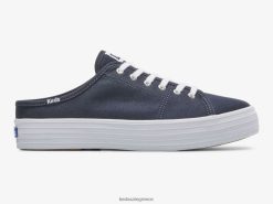 γυναίκες Keds τριπλό λάκτισμα mule καμβάς slip σε sneaker ΠΟΛΕΜΙΚΟ ΝΑΥΤΙΚΟ 006DX49