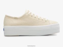 γυναίκες Keds τριπλό μεταλλικό υφαντό sneaker φυσικός χρυσός 006DX189