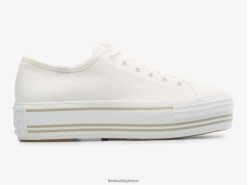 γυναίκες Keds τριπλό πάτσγουορκ foxing sneaker άσπρο 006DX191