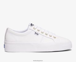 γυναίκες Keds jump kick duo δερμάτινο sneaker άσπρο 006DX85