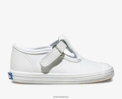 Μικρό παίδι Keds sneaker με λουράκι πρωταθλήματος λευκό δέρμα 006DX232